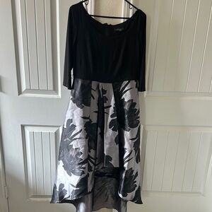 R&M Richards Black and White Fit and Flare Dress